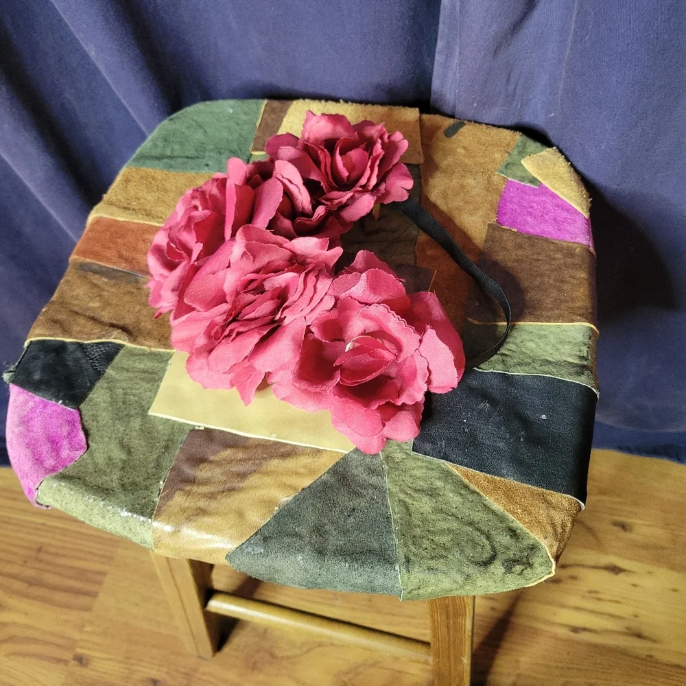 Red Fairy Rose Flower Crown! Elastic Headband! Like New!!